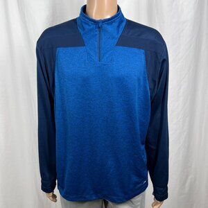 Champion Mens XL Blue Colorblock 1/4 Zip Long Sleeve Athletic Pullover Shirt